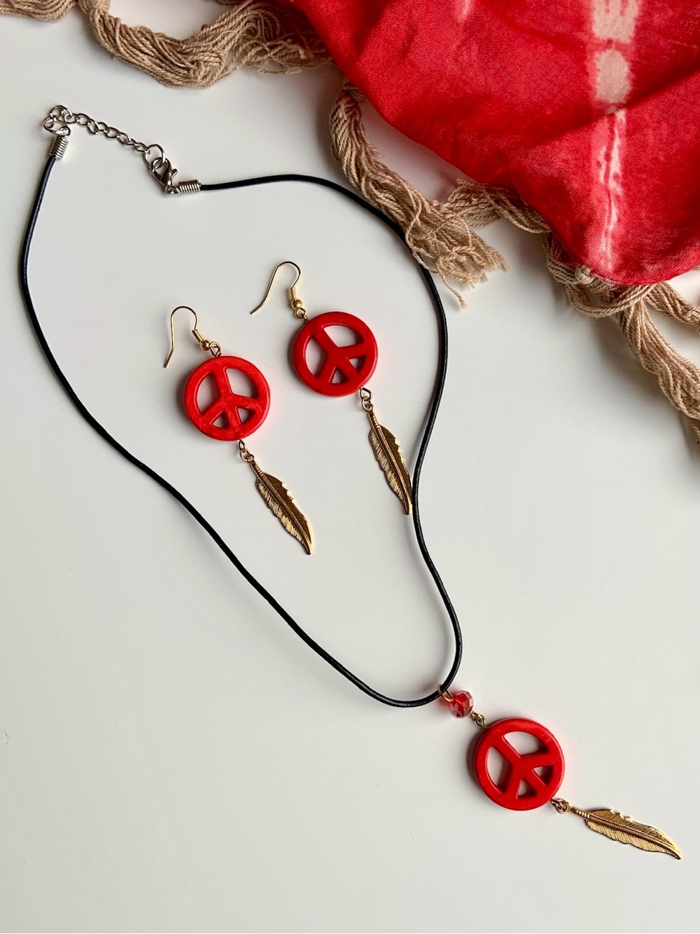 Peace sign jewelry set